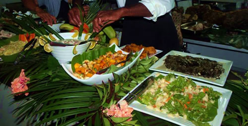 Food at the Kai Time Restaurant, Taveuni