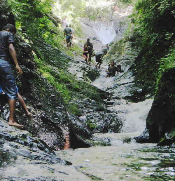 Natural water slide, Fiji