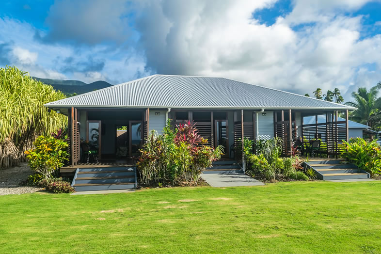 The bure accommodation at Aroha Taveuni resort